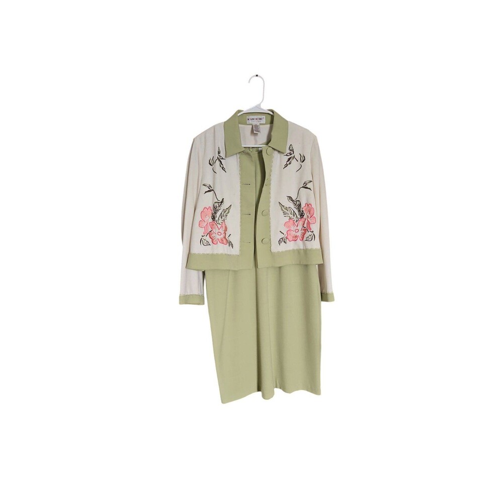 Vintage Women's Brownstone Studio Petites Two Piece Embroidered Easter Dress 12p
